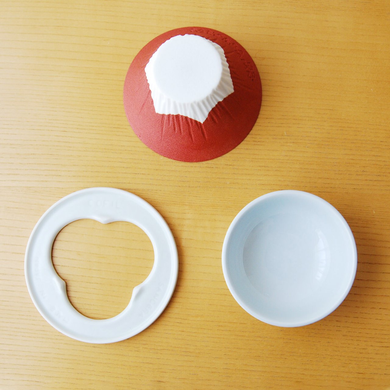 【日本製造】COFIL富士紅陶瓷咖啡濾杯咖啡滴濾器套裝【波佐見燒 - 時尚】